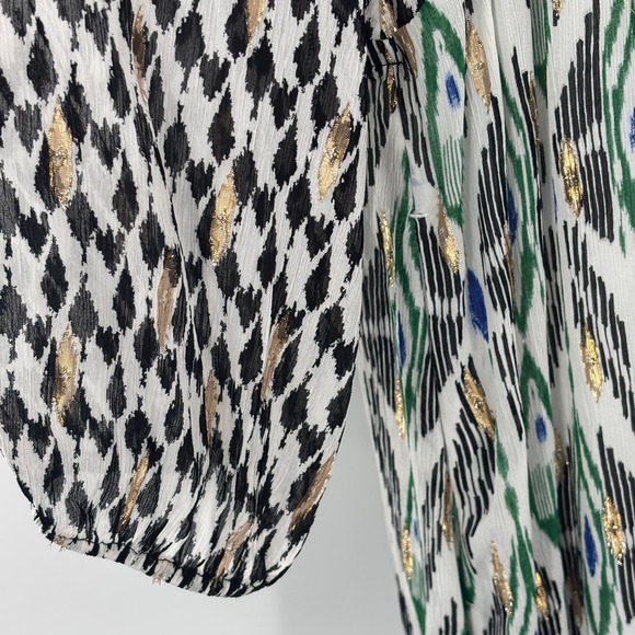 Chico's Maxi Dress Metallic Womens 3X Plus Aztec Midi Long Sleeve V-Neck - Picture 7 of 11